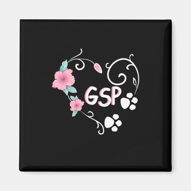 German Shepherd And Flower Magnet (Front)