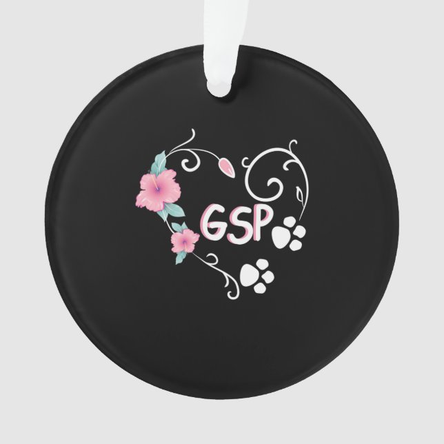 German Shepherd And Flower Ornament (Front)