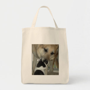 German Shepherd and Kitty Friend Tote Bag