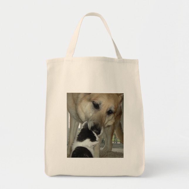 German Shepherd and Kitty Friend Tote Bag (Front)