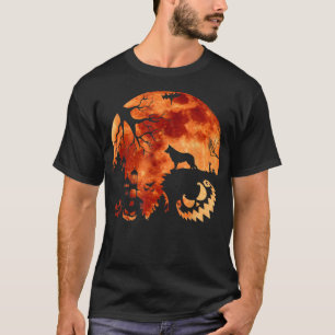 German Shepherd And Moon Halloween Costume Pumpkin T-Shirt