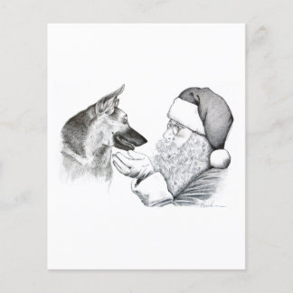 German Shepherd and Santa