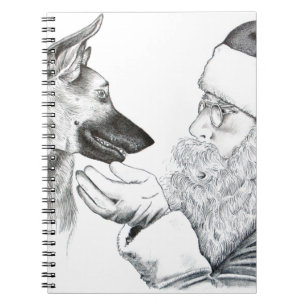 German Shepherd and Santa Claus Notebook