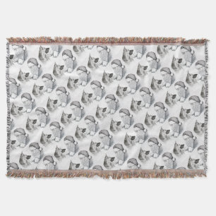German Shepherd and Santa Throw Blanket