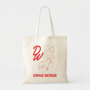 German Shepherd And Wine Tote Bag