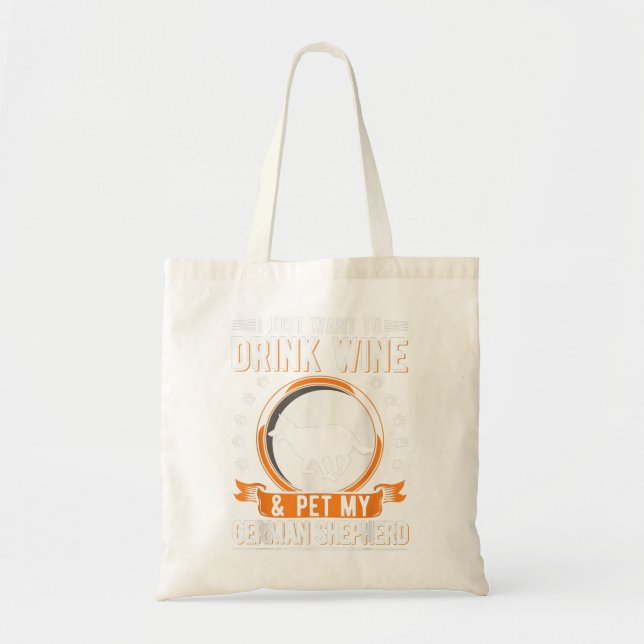 German Shepherd And Wines Tote Bag (Front)