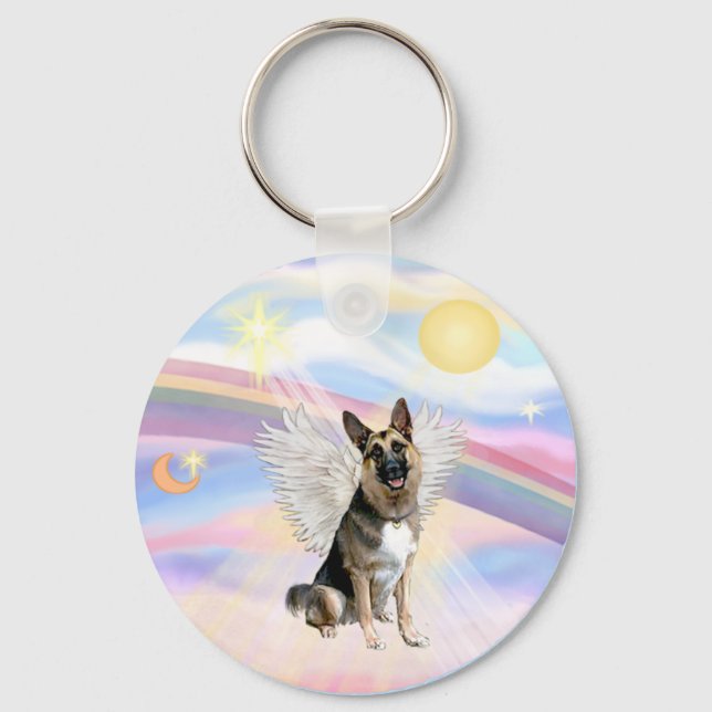 German Shepherd Angel (3) Key Ring (Front)