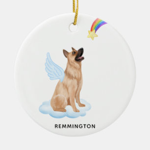 German Shepherd Angel Dog Personalised Memorial Ceramic Ornament