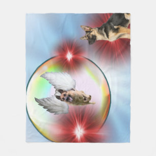 German Shepherd Angel Flying Fleece Blanket