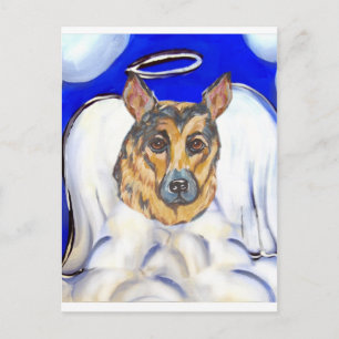 German shepherd angel postcard
