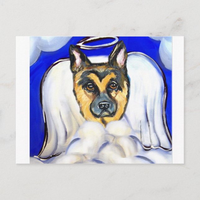 German shepherd angel postcard (Front)
