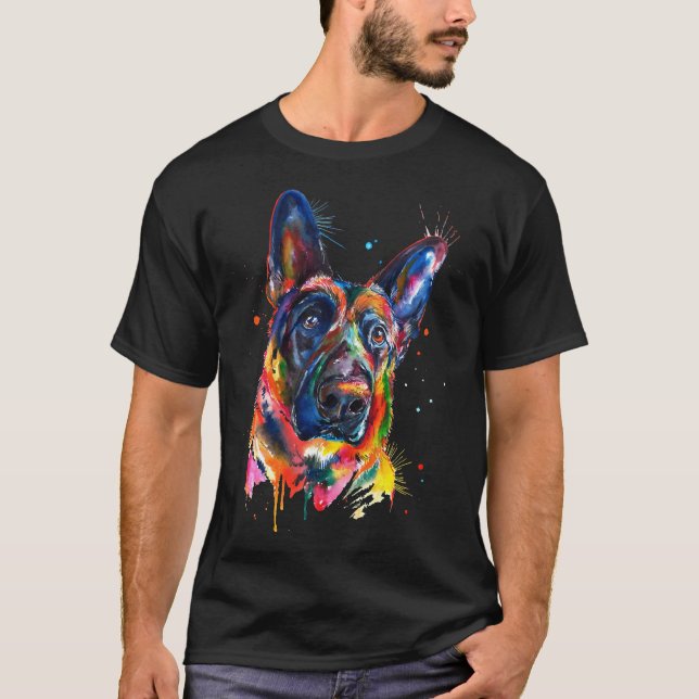 German Shepherd Art 203 T-Shirt (Front)