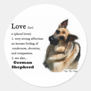 German Shepherd Art Gifts Classic Round Sticker