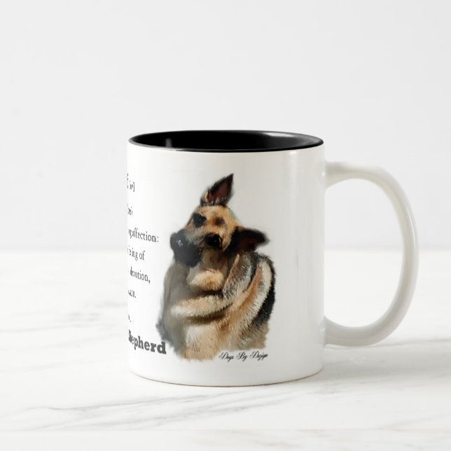 German Shepherd Art Gifts Two-Tone Coffee Mug (Right)