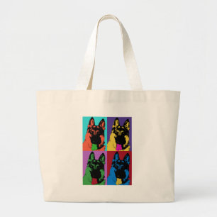 German Shepherd Art Large Tote Bag