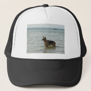 German Shepherd at the Beach Trucker Hat