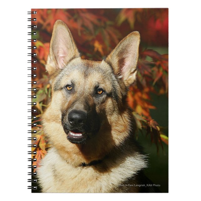 German Shepherd Autumn Leaves Notebook (Front)