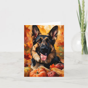 German Shepherd Autumn Thanksgiving  Card