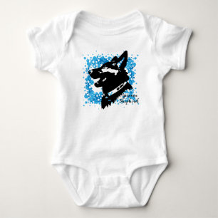 German Shepherd Baby Bodysuit Blue
