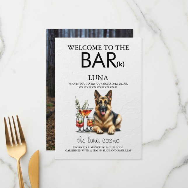 German Shepherd Bar Menu (Front/Back In Situ)