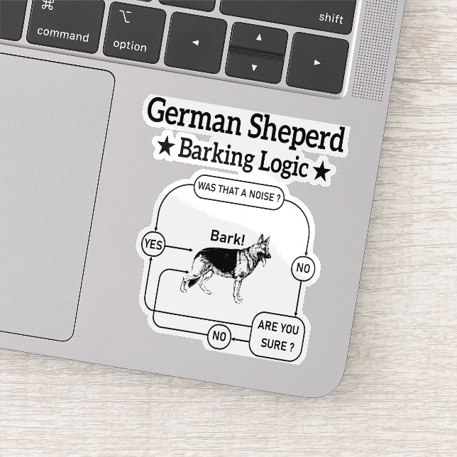 German Shepherd Barking Logic Funny Dog Sarcastic (Detail)