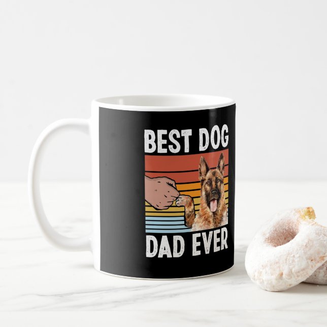 German Shepherd  Best Dog Dad ever  Dog Mum Coffee Mug (With Donut)