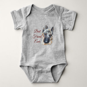German Shepherd Best Friend Baby Bodysuit