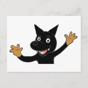 german shepherd bi coloured waving postcard