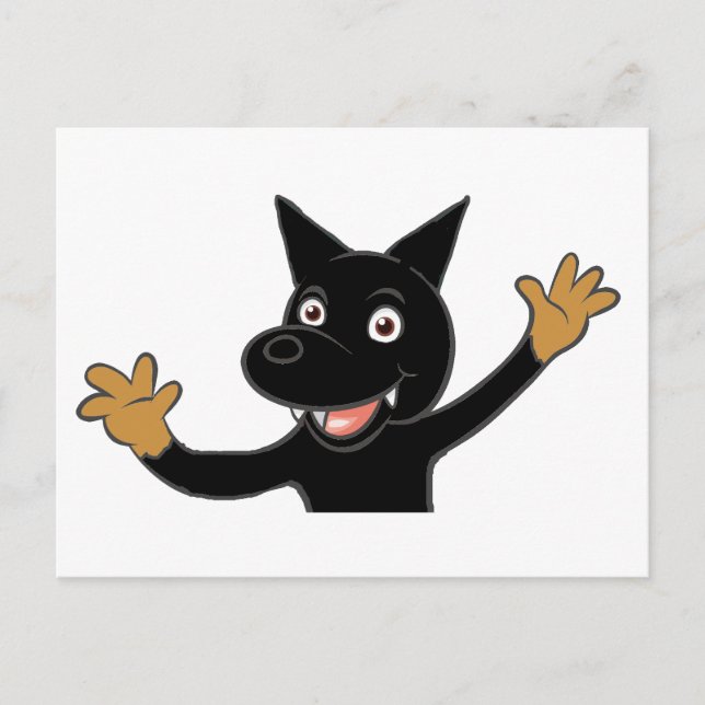german shepherd bi coloured waving postcard (Front)