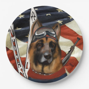 GERMAN SHEPHERD BIATHLON PAPER PLATE