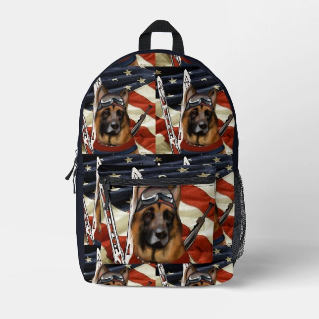 GERMAN SHEPHERD BIATHLON  PRINTED BACKPACK (Front)