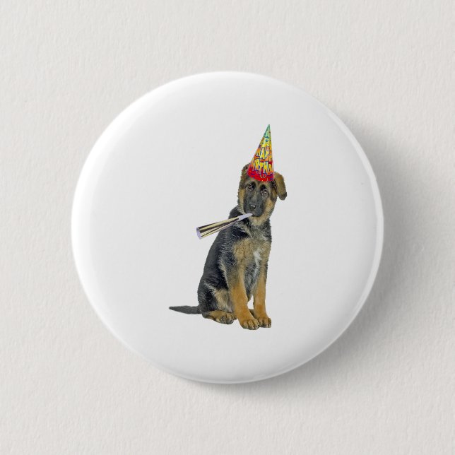 German Shepherd Birthday  6 Cm Round Badge (Front)