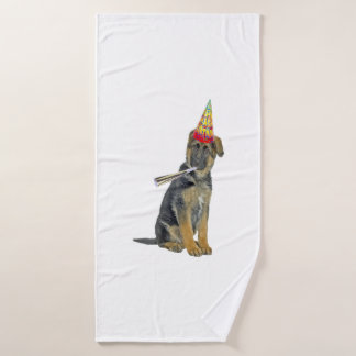 German Shepherd Birthday  Bath Towel