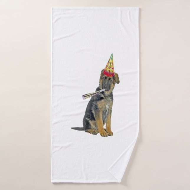 German Shepherd Birthday  Bath Towel (Bath Towel)