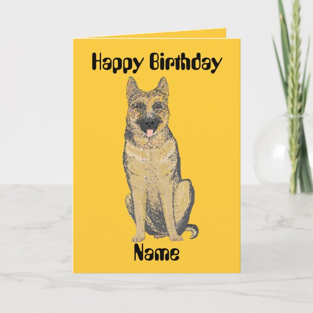 German Shepherd Birthday Cards customise (Front)