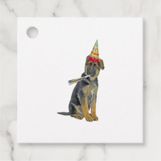 German Shepherd Birthday Favour Tags