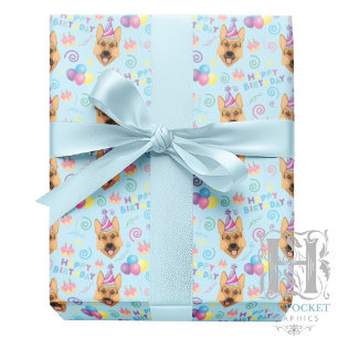 German Shepherd Birthday Gift Wrapping Paper 