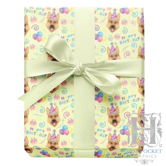 German Shepherd Birthday Gift Wrapping Paper  (Creator Uploaded)