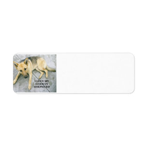 german-shepherd-black and cream love w pic return address label