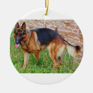 german-shepherd-black and red full ceramic tree decoration