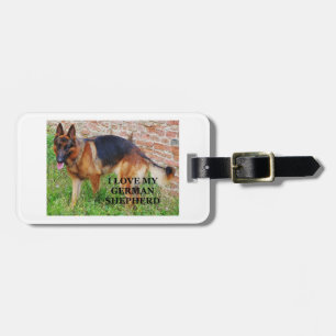 german-shepherd-black and red love w pic luggage tag
