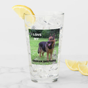 German Shepherd Black and Tan Love with Picture Glass