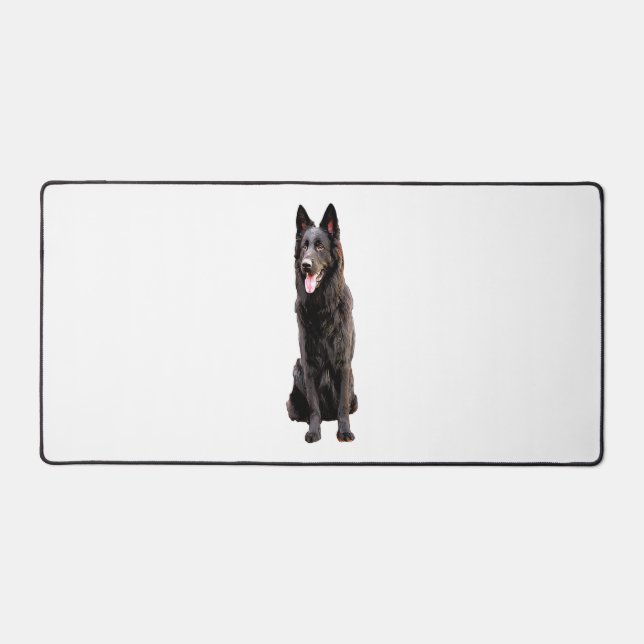 German Shepherd Black Dog  Desk Mat (Front)