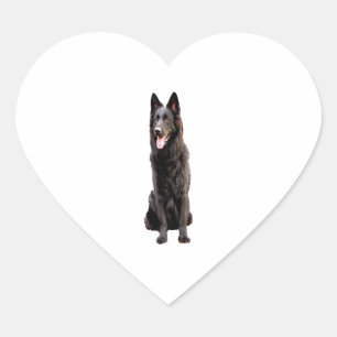 German Shepherd Black Dog  Heart Sticker