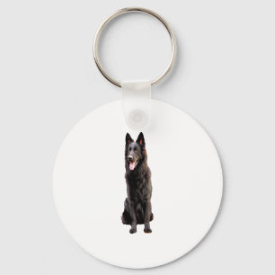 German Shepherd Black Dog  Key Ring