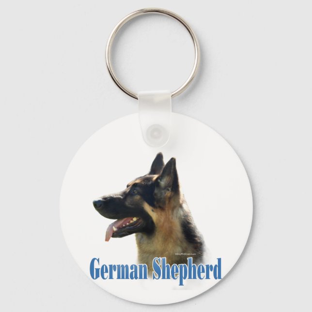 German Shepherd (black/tan) Name Key Ring (Front)