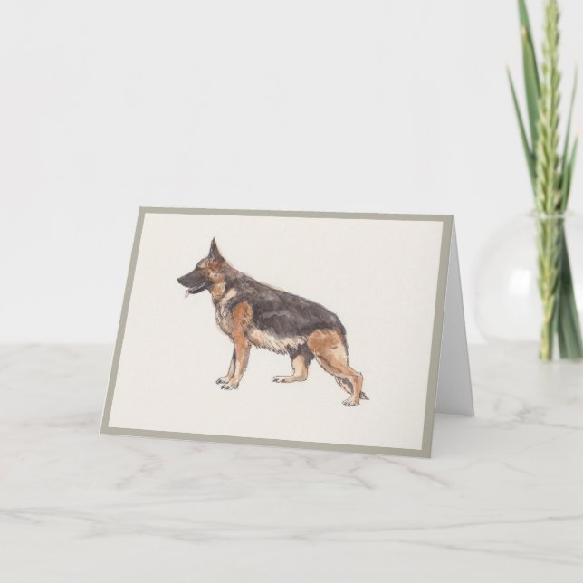 German Shepherd blank greetings card (Front)