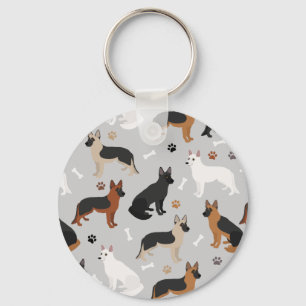 German Shepherd Bones and Paws Key Ring