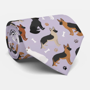 German Shepherd Bones and Paws Neck Tie