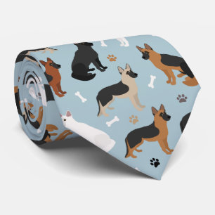 German Shepherd Bones and Paws Neck Tie